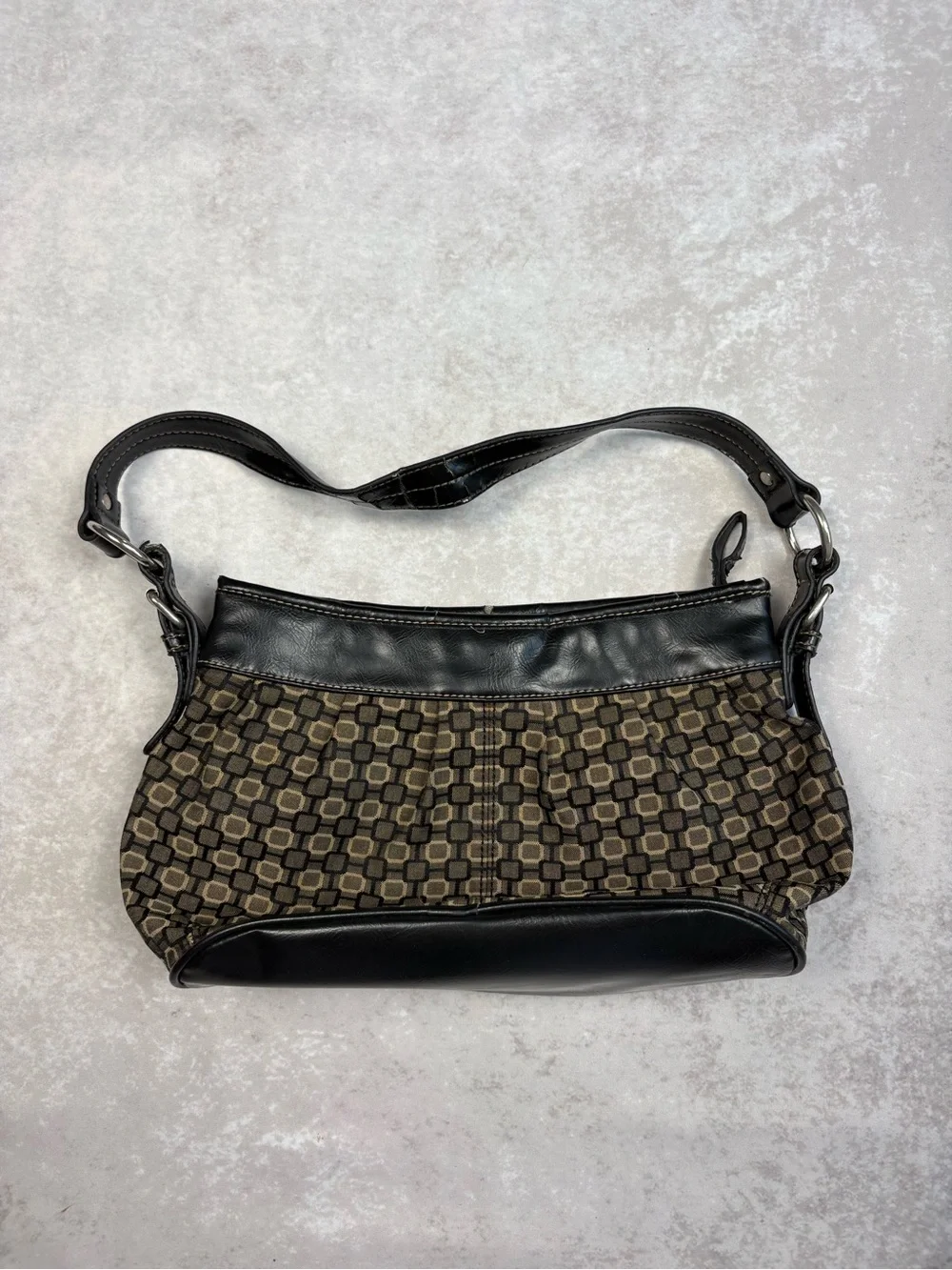 Y2K Nine West Brown & Black Square Baby Bag